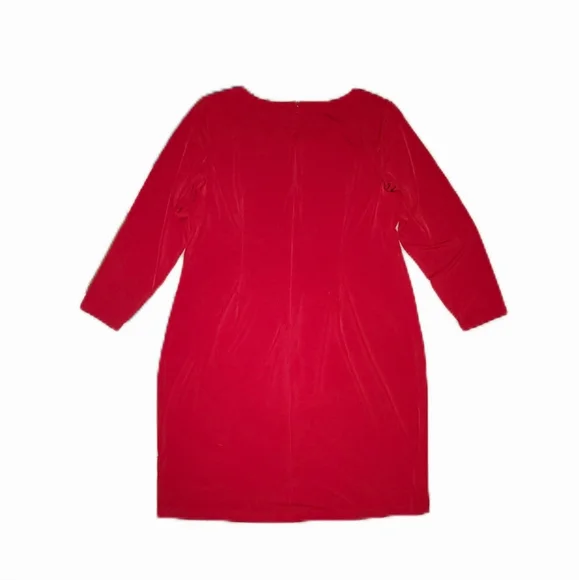 Calvin Klein Red Dress w/ Gold Design - Picture 4 of 5